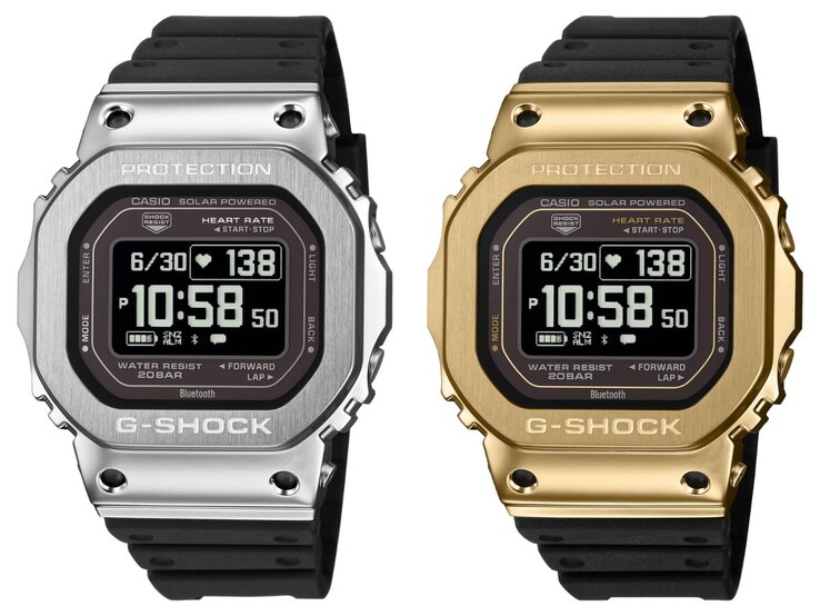 Los relojes Casio G-Shock GMH5600-1 (izquierda) y GMH5600-9 (derecha)