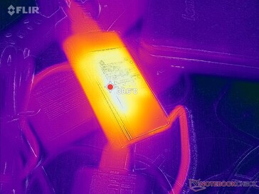 El adaptador de CA alcanza los 39 C después de una hora de altas cargas