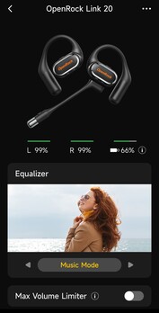 La aplicación OpenRock Link 20 permite personalizar sus ajustes. (Fuente de la imagen: Notebookcheck)