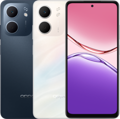 El smartphone Oppo A5x 5G viene en opciones de color azul medianoche y blanco láser (Fuente de la imagen: Oppo)