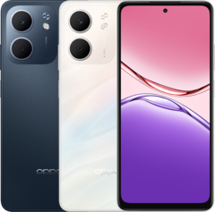 El smartphone Oppo A5x 5G viene en opciones de color azul medianoche y blanco láser (Fuente de la imagen: Oppo)