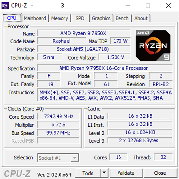 Overclock del AMD Ryzen 9 7950X de un solo núcleo (imagen vía TUM_APISAK)