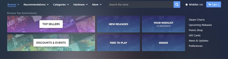 La pestaña "Explorar" facilita ahora el descubrimiento de juegos gratuitos y de nuevo lanzamiento. (Fuente de la imagen: Steam)