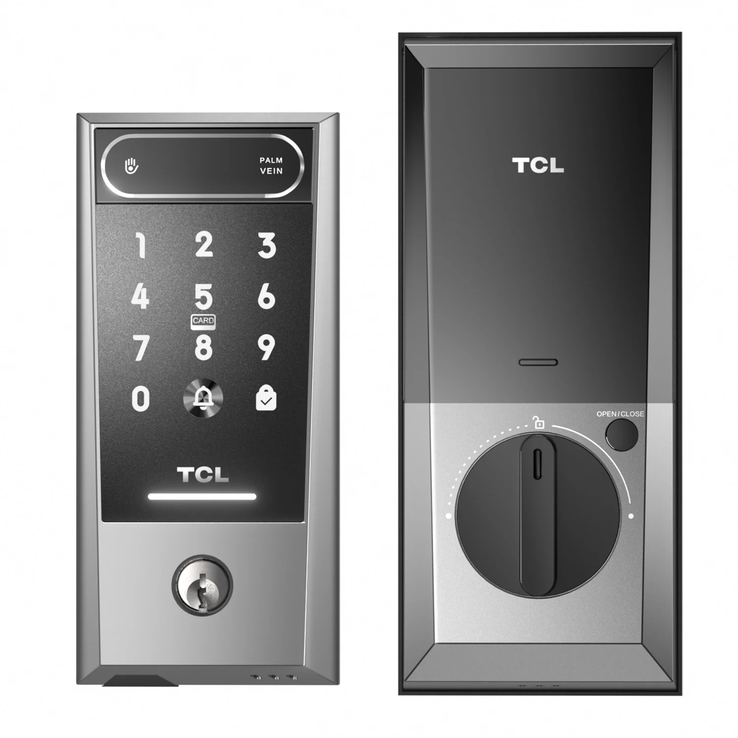 La cerradura de puerta inteligente digital con teclado TCL D2 Pro Palm Vein. (Fuente de la imagen: TCL)