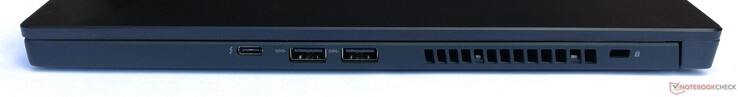 Lado derecho: 1x Thunderbolt 3 (DP incluido), 2x USB 3.1 Gen 1, cerradura Kensington