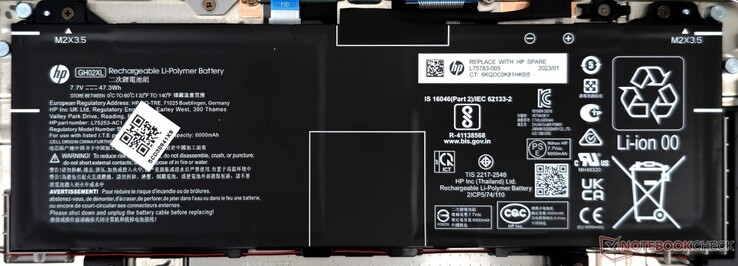 La batería de 47,3 WHr del Chromebook 15a ofrece tiempos de funcionamiento aceptables