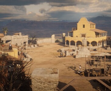 Vista en el juego de Chuparosa, el pueblo mexicano recreado en el mod Nuevo Paraíso - La frontera olvidada para Red Dead Redemption 2 (Fuente de la imagen: Rixus vía YouTube)