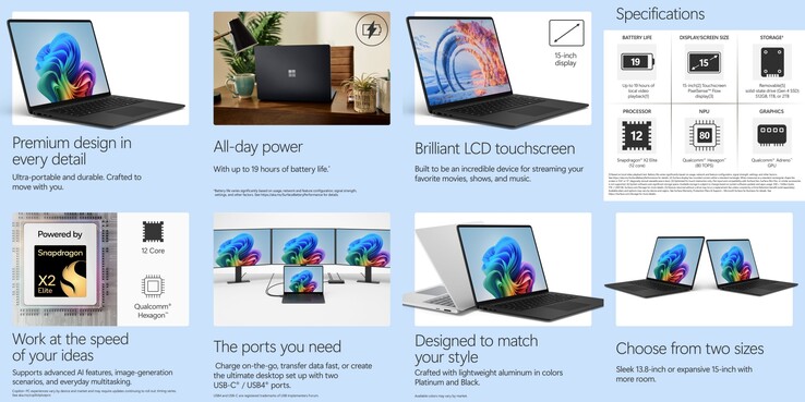 El Surface Laptop 8 de 15 pulgadas.