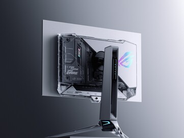 El ROG Swift OLED PG27AQWP-W tiene un diseño trasero transparente único. (Fuente de la imagen: Asus)