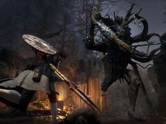 Una imagen que muestra una batalla en Lies of P. (Fuente de la imagen: Steam)