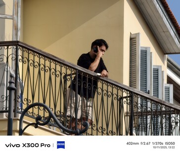 Vivo X300 Pro 400 mm sin teleconvertidor.