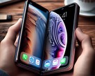 Un iPhone plegable (quizá similar a este render generado por IA) podría lanzarse el año que viene, según JPMorgan. (Fuente de la imagen: AI-generated)