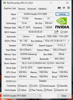 GPU-Z Quadro RTX 5000