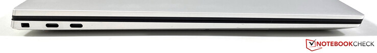 Izquierda: ranura para un candado de seguridad, 2x Thunderbolt 4 (USB-C 4.0 con 40 GB/s, Power Delivery, DisplayPort)