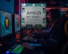 CPU AMD Ryzen 7 9800X3D mostrada en un cibercafé (Fuente de la imagen: AMD con modificaciones)