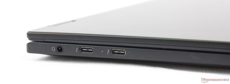 Izquierda: audio combinado de 3,5 mm, 2 USB-C con Thunderbolt 4