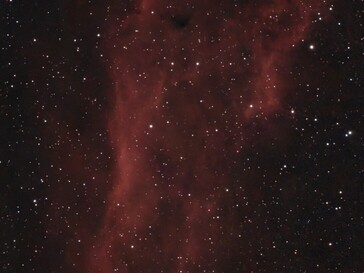 NGC 1499 (800 fotos apiladas) tras la reducción de ruido en la aplicación Dwarflab.