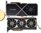 Los precios de venta al público de las GPU RTX 30 y RX 6000 han caído en línea con el valor de mercado de Ethereum. (Fuente de la imagen: Nvidia/AMD/Unsplash/Coinbase - editado)