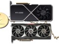 Los precios de venta al público de las GPU RTX 30 y RX 6000 han caído en línea con el valor de mercado de Ethereum. (Fuente de la imagen: Nvidia/AMD/Unsplash/Coinbase - editado)