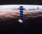 Impresión artística de los satélites Starlink. (Fuente de la imagen: SpaceX)