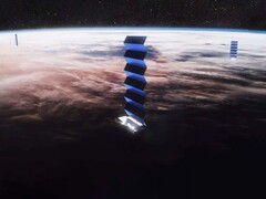 Impresión artística de los satélites Starlink. (Fuente de la imagen: SpaceX)