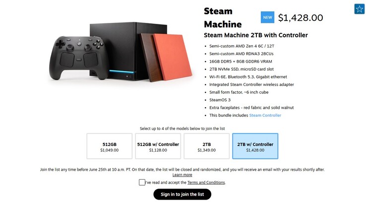 La Steam Machine aparece en la tienda de Steam.
