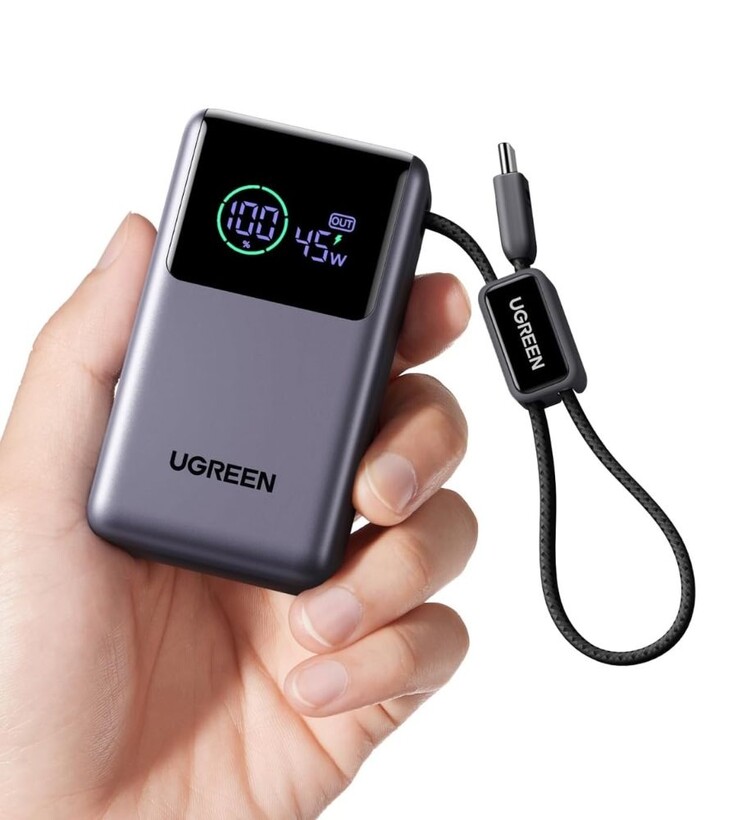 El banco de energía Ugreen Nexode Pro (10.000 mAh, 45 W, cable incorporado)