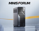 El Minisforum MS-02 Ultra de frente. (Fuente de la imagen: Minisforum - editado)