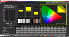 CalMAN ColorChecker (Perfil: Nativo, espacio de color de destino P3)