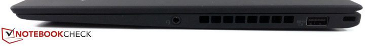 derecha: audio 3.5 mm, salida de ventilación, USB 3.0, bloqueo Kensington