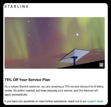 En Canadá, el descuento de la tarifa de servicio Starlink puede alcanzar el 75%. (fuente de la imagen: Jeff Evely/X)