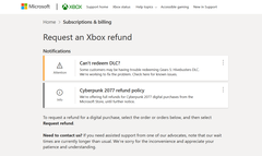 Ahora puedes obtener un reembolso para Cyberpunk 2077 en Xbox. (Fuente: Microsoft)