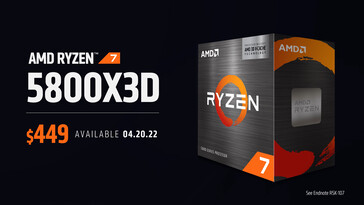 AMD Ryzen 7 5800X3D estará disponible por 449 dólares. (Fuente: AMD)