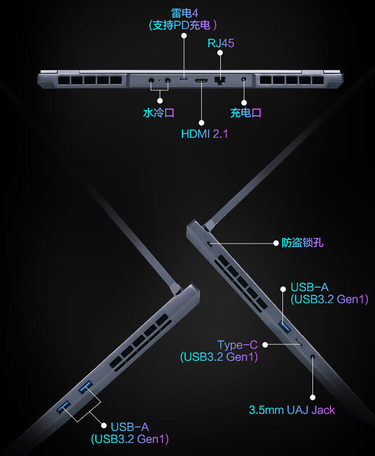 Puertos de conectividad del Yanshi 16 Super (Fuente de la imagen: JD.com)