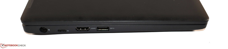 Izquierda: conexión de alimentación, USB 3.1 Gen1 Tipo C, HDMI, USB 3.0 Tipo A