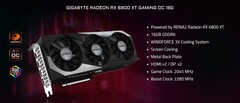 Variante del RX 6800 XT. (Fuente de la imagen: Gigabyte vía VideoCardz)