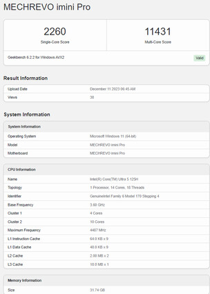 Resultados de Geekbench (Fuente de la imagen: Geekbench)