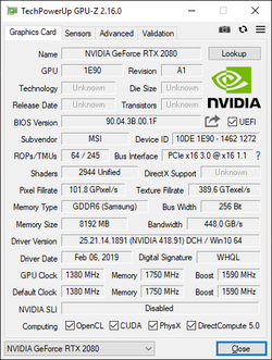 GPU-Z RTX 2080