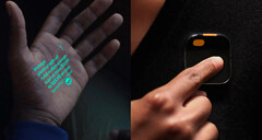 El Humane Ai Pin proyecta información sobre superficies con una pantalla de tinta láser. (Fuente de la imagen: Humane)