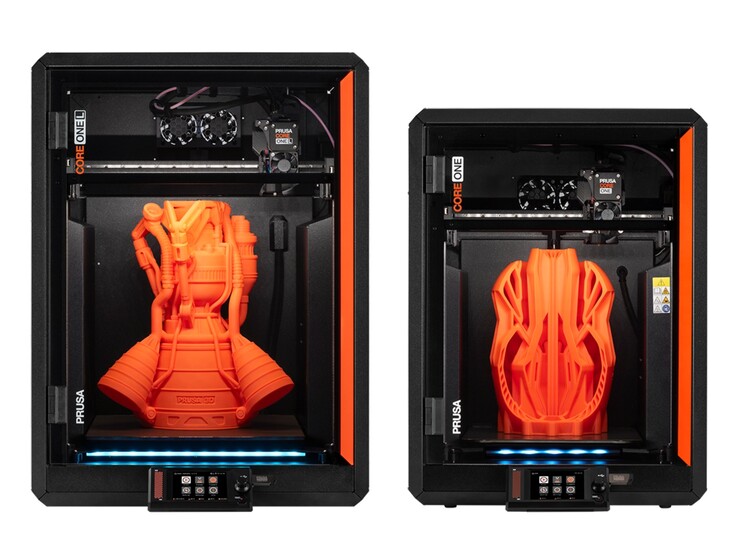 Prusa Core One L (izquierda) frente a la Core One (derecha). (Fuente de la imagen: Prusa)