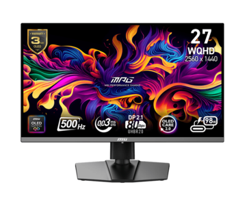 ...y el MSI MPG 272QR QD-OLED X50 con resolución 2K (pero una mayor frecuencia de refresco de 500 Hz). (Fuente de la imagen: MSI)