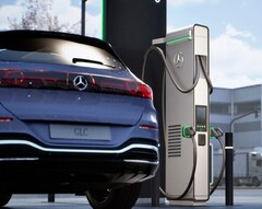 Un Mercedes-Benz en un cargador rápido (Fuente de la imagen: Mercedes-Benz)