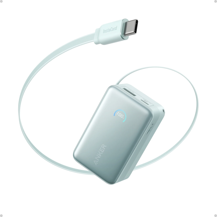 El Anker Nano Power Bank (10K, 45W, cable USB-C retráctil integrado). (Fuente de la imagen: Anker)