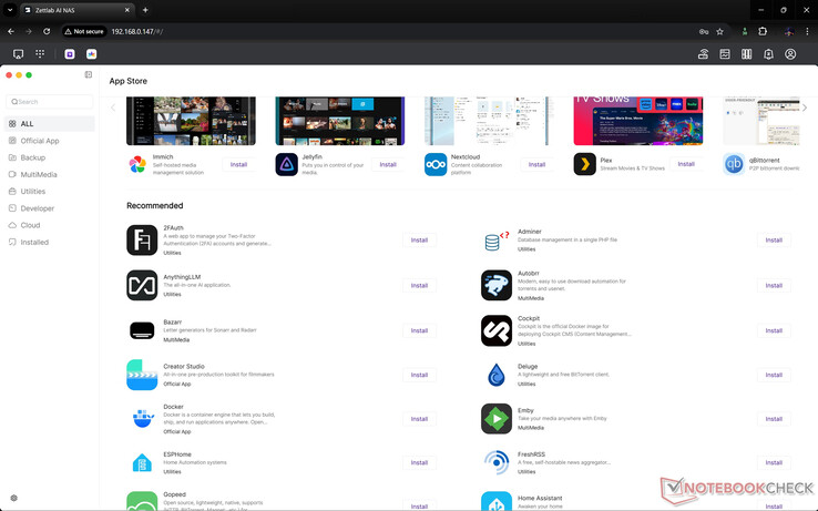 Tienda de aplicaciones en ZettOS
