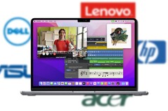 Los proveedores de portátiles Wintel se enfrentarán a un duro reto de ventas contra el próximo MacBook Air de 2022. (Fuente de la imagen: Apple/varios logotipos - editado)