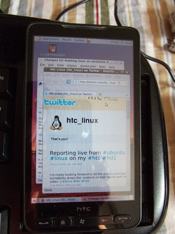 Ubuntu arrancando en el HTC HD2. (Fuente de la imagen: r/linux en Reddit)