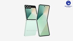 Render no oficial del próximo Galaxy Z Flip7. (Fuente de la imagen: OnLeaks y SammyGuru)