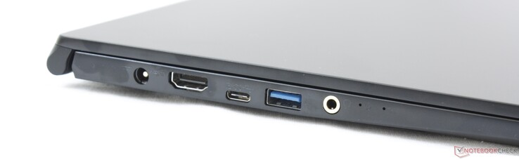 Izquierda: Adaptador AC, HDMI 1.4, USB Tipo-C USB 3.2 Gen. 1 + DP), USB Tipo-A USB 3.2 Gen. 1, 3.5 mm combo audio