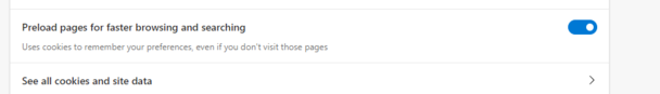 ¿Precarga? Pero no quiero cookies de sitios web que nunca visitaré (Fuente de la imagen: Captura de pantalla)