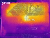 Mapa de calor de la parte inferior del dispositivo en reposo